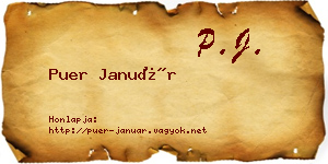 Puer Január névjegykártya
